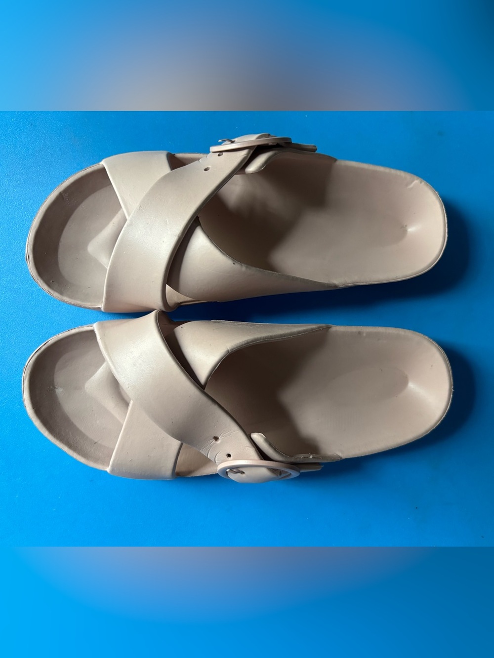Women’s Casual Buckle Slide Sandals in Nude